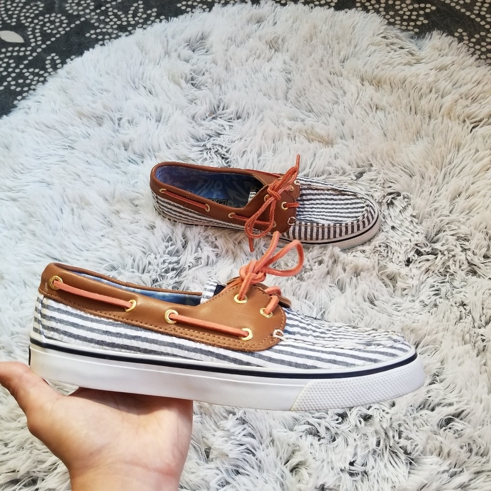 Sperry top siders nautical striped size 8